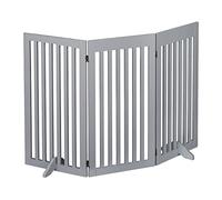Relaxdays Cancelletto per Bambini, Barriera per Cani e Neonati, Recinzione per Scale, Cancellino HxL 92 x 154 cm, Grigio, Fibra di Legno, 1 pz