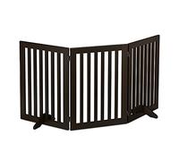 Relaxdays Cancelletto per Bambini, Barriera per Cani e Neonati, Recinzione Scale, Cancellino HxL: 70 x 154 cm, Marrone, Fibra di Legno, 1 pz