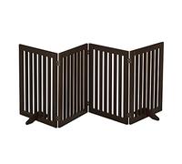 Relaxdays Cancelletto per Bambini, Barriera per Cani e Neonati, Recinzione Scale, Cancellino HxL: 70 x 206 cm, Marrone, Fibra di Legno, 1 pz