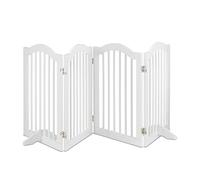 Relaxdays Cancelletto per Animali, Barriera Protettiva per Cani e Gatti, Recinzione Scale, HxL: 70 x 205,5 cm, Bianco