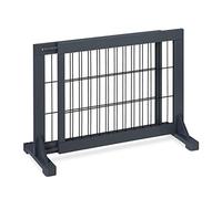 Relaxdays Cancelletto per Bambini, Barriera per Cani e Neonati, Recinzione Scale, Cancellino HxL: 56x70-115 cm, Grigio