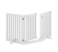 Relaxdays Cancelletto per Bambini con Porta, HxL: 70 x 154 cm, Barriera Protettiva per Scale, per Cani e Neonati, Bianco