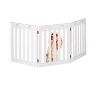 Relaxdays Cancelletto di Sicurezza per Cani e Bambini, Barriera Autoportante, Recinzione per Scale, 60 x 153 cm, Bianco