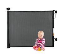 Relaxdays Cancelletto Sicurezza per Cani e Bambini, Barriera Estensibile per Porte e Scale, L: 70-140 cm, a Parete, Nero, 86 x 151,5 x 10 cm
