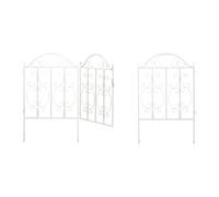 Relaxdays Cancello da Giardino, 3 Parti, Porta e 2 Segmenti di Recinzione, Look Vintage, Cerniere, HL98,5x185 cm, Bianco