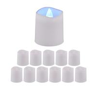 Relaxdays Candele a LED, Set da 12 Tea Lights Rotondi Luce Bianca Fredda, HxD 4,5x4 cm, Elettriche, Senza Fiamma, Bianco