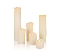 Relaxdays Candele a LED set da 24 in cera vera