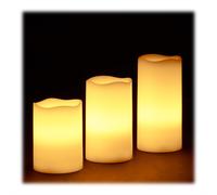 Relaxdays 6X Candele a LED, Candeline Elettriche con Fiamma Tremolante, Funzionamento a Batterie, Ø 7 cm, Crema