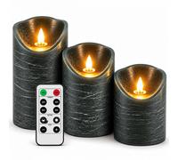 Relaxdays Candele LED marmorizzate, set da 3
