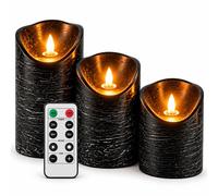 Relaxdays Candele LED marmorizzate, set da 3