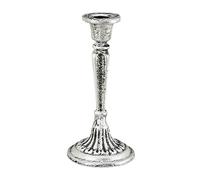 Relaxdays Candleholder Portacandele, in Design Vintage, per Candele Lunghe, Shabby Chic, Antico, Dimensioni HxD 19 x 9 cm, Argento, Ghisa, 2.2 Centimeters cm