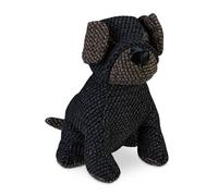 Relaxdays Cane Fermaporta, in Stoffa Morbida, Blocca Porta da Terra, Interno in Sabbia, 23,5x18x22 cm, Grigio Marrone, Poliestere