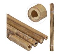 Relaxdays Canne di bambù 150 cm, Set 40 Bastoni 15-17 mm Ø, Sostegno per Piante Rampicanti o Decorazione, Marrone