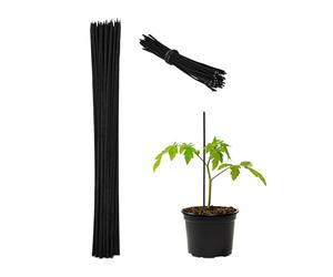 Relaxdays Canne di bambù 30 cm, Set 50 Bastoni 5 mm Ø, Paletto Sostegno per Piante Rampicanti o Decorazione, Nere