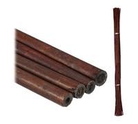 Relaxdays Canne di bambù, Set 25 Bastoni, 105 cm, Sostegno per Piante Rampicanti, Decorazione da Giardino, Marrone Scuro