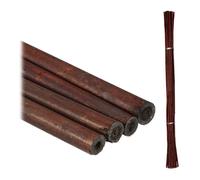 Relaxdays Canne di bambù, Set 25 Bastoni, 105 cm, Sostegno per Piante Rampicanti, Decorazione da Giardino, Marrone Scuro