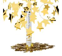 Relaxdays Cannone sparacoriandoli 40 cm stelle oro