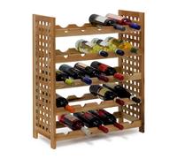 Relaxdays Cantinetta per Vino in Legno di Noce Oliato 5 Scaffali Spazio per 25