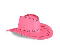 Relaxdays Cappello da Cowboy / Cowgirl per Feste di Carnevale, Stile Western, per Adulti, Uomo o Donna, Fucsia