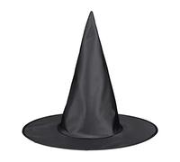 Relaxdays Cappello Da Strega A Punta, Accessorio Carnevale Per Travestimenti, Stregone & Mago, per Bambini, D 39 cm,nero