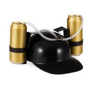 Relaxdays Cappello Porta Birra, Elmetto con Cannuccia, per 2 Lattine, Gadget per Carnevale, Calcio, Feste, Vari Colori, 13 x 32 x 28 cm