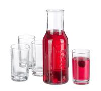 Relaxdays Caraffa in vetro senza tappo e bicchieri
