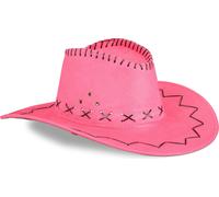 Relaxdays Cappello da Cowboy / Cowgirl per Feste di Carnevale, Stile Western, per Adulti, Uomo o Donna, Fucsia