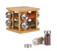 Relaxdays Carosello porta-spezie con vasetti