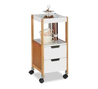 (TG. 69 x 30 x 30 cm) Relaxdays Carrellino con Cassetti, Carrello da Bar, Tavoli