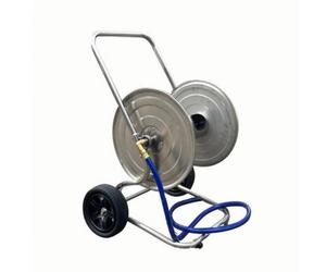 Relaxdays Carrello avvolgicavo in acciaio inox