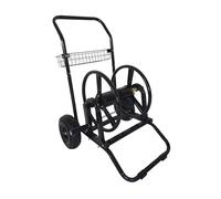 Relaxdays Carrello avvolgitubo 60 m con Attacco a Click, Ruote pneumatiche, Acciaio, Tamburo Rimovibile, Nero 94x66x60 c