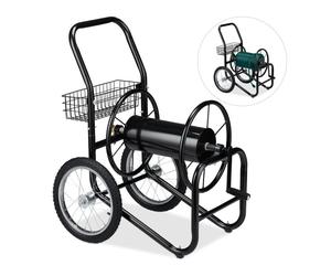 Relaxdays Carrello avvolgitubo XL nero