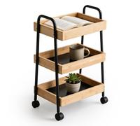 Relaxdays Carrello Bambù & Metallo 3 Ripiani