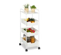 Relaxdays Carrello con 3 cestini e ripiano