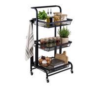 Relaxdays Carrello cucina 3 ripiani regolabili