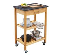 Relaxdays Carrello da cucina con piano granito