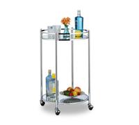 Relaxdays Carrello da cucina rotondo color argento