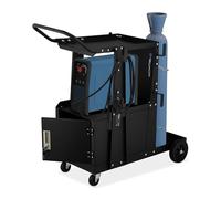 Relaxdays Carrello Officina per Saldatrice, Porta Attrezzi e Bombola a Gas, 3 Ripiani, 89x47x97 cm, Regge 110 kg, Nero