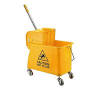 Relaxdays Carrello per pulizia, sistema a 2 scomparti, giallo