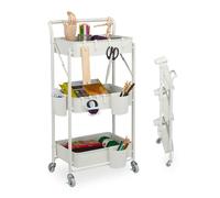Relaxdays Carrello pieghevole a 3 piani da cucina