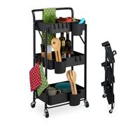 Relaxdays Carrello pieghevole a 3 piani da cucina