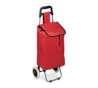 Relaxdays Carrello Pieghevole per la Spesa, Borsa Estraibile da 28 L, Pratico Trolley, Ruote, HLP 92,5x42x28 cm, rosso