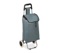 Relaxdays Carrello Pieghevole per la Spesa, Borsa Estraibile da 28 L, Pratico Trolley, Ruote, HLP 92,5x42x28 cm, grigio
