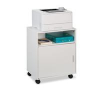 Relaxdays Carrello Porta Stampante, con 3 Scomparti e Anta, Mobiletto con Ruote