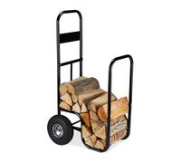 Carrello portalegna con pneumatici Contenitore legna 60 kg 2 ruote