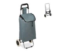 (TG. 1 pz.) Relaxdays, Grigio Carrello Portaspesa, Pieghevole, 25 l, Shopping Tr