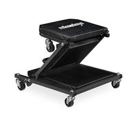 Relaxdays Carrello sotto Auto da Meccanico, Sgabello Officina con Ruote a 360°, Regge 150 kg, Pieghevole, Acciaio, Nero, Gommapiuma, 12 x 41 x 91 cm