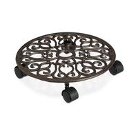 Carrello Sottovaso Piante Portavasi Rotondo Sotto Vaso Fiori 7,5 x 33,5 cm Ghisa