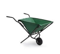 Relaxdays Carriola Richiudibile, Carretto Pieghevole Giardino, Salvaspazio, Ruote ad Aria, 56 l, 66 x 64 x 112 cm, Verde
