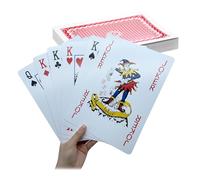 Relaxdays Carte da Gioco Jumbo 54 Pezzi, XXL 28x21 cm, Impermeabili, giganti per Poker e ramino, Colore Assortito